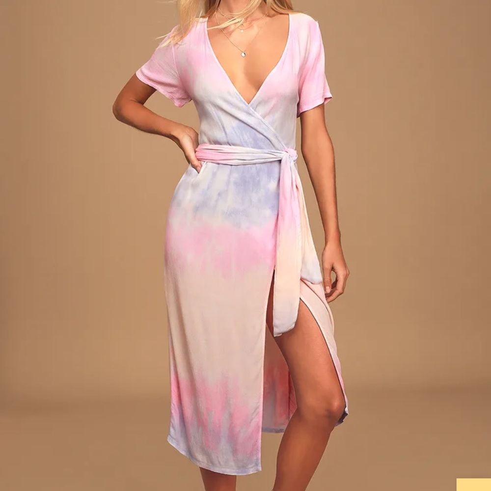 Midi front wrap dress